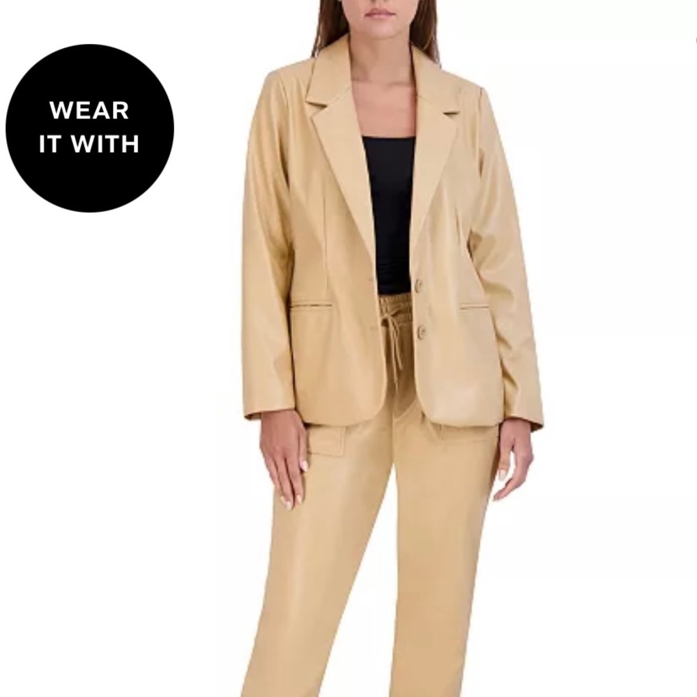 BCBG faux-leather boyfriend blazer - Picture 5 of 5